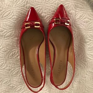 Women's red patent leather heels